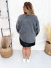 Black Long Sleeve Pullover W/ Pearl Stud Details