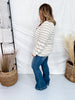 Ivory & Oatmeal Striped V-Neck Cardigan