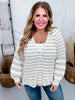 Ivory & Oatmeal Striped V-Neck Cardigan