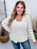 Ivory & Oatmeal Striped V-Neck Cardigan
