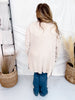 Open Front Ribbed Cardigan In Oatmeal