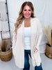 Open Front Ribbed Cardigan In Oatmeal