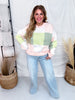 Peach & Green Colorblock Sweater