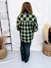 Green & Black Plaid Flannel With Raw Edge Hems