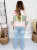 Peach & Green Colorblock Sweater