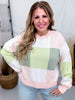 Peach & Green Colorblock Sweater