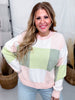 Peach & Green Colorblock Sweater
