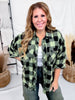 Green & Black Plaid Flannel With Raw Edge Hems