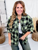 Green & Black Plaid Flannel With Raw Edge Hems