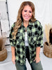 Green & Black Plaid Flannel With Raw Edge Hems