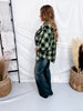 Green & Black Plaid Flannel With Raw Edge Hems