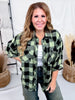 Green & Black Plaid Flannel With Raw Edge Hems