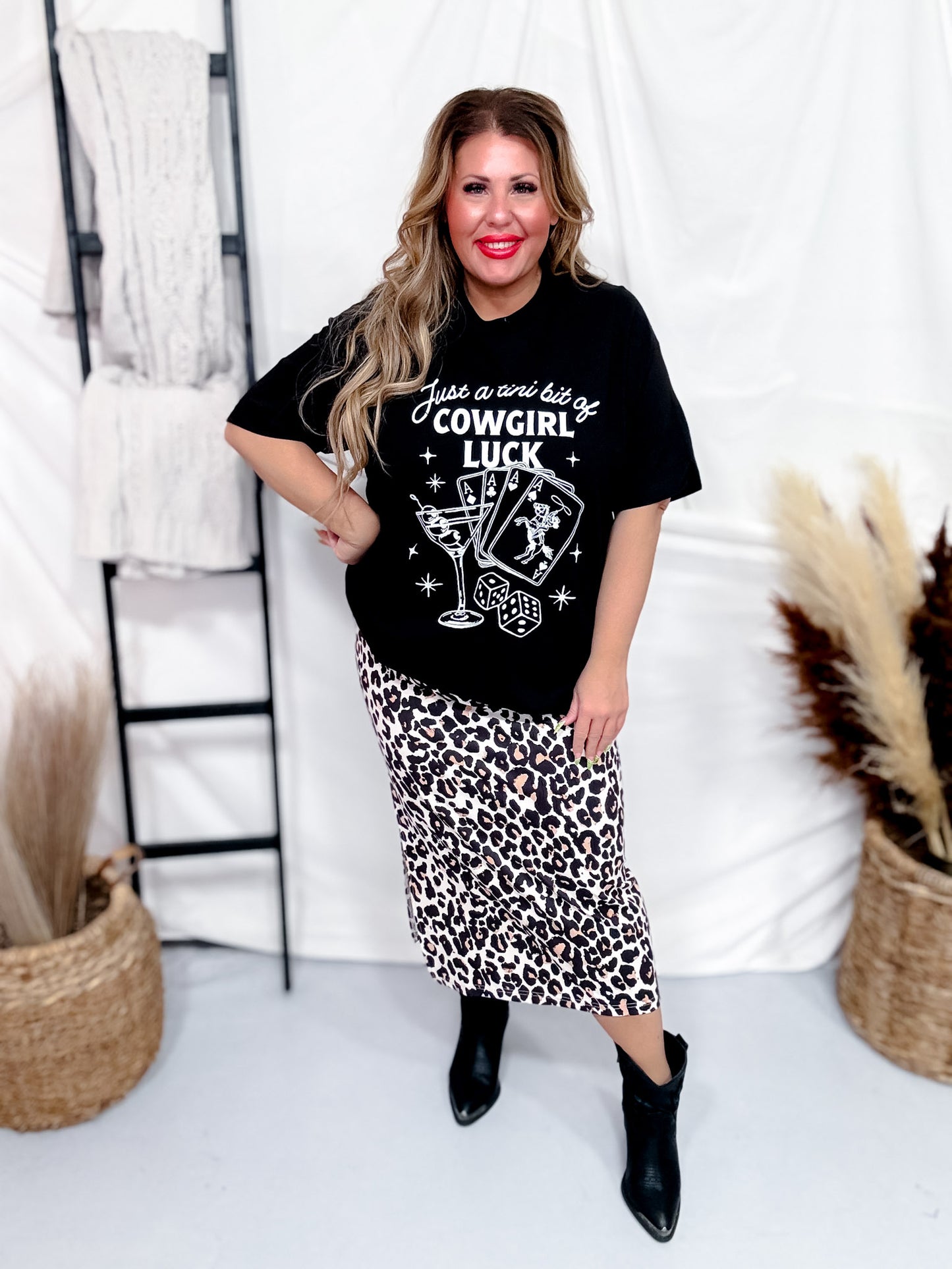 Leopard Print Midi Skirt