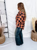 Orange & Black Plaid Flannel With Raw Edge Hems