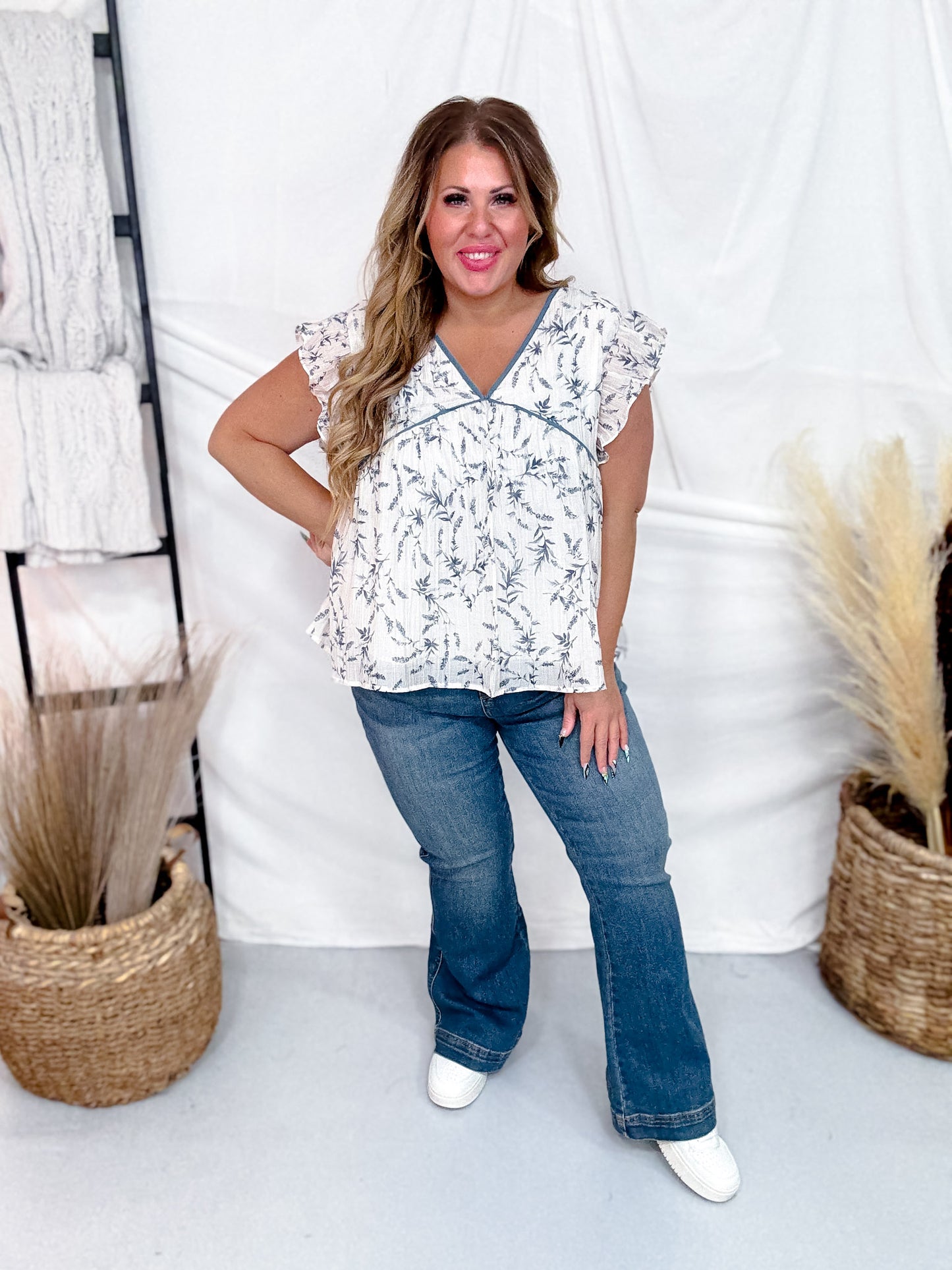 Judy Blue Petite High-Waist Tummy Control Flare Double Button Jeans