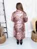 Pink & Brown Cow Print Faux Fur Duster