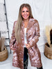 Pink & Brown Cow Print Faux Fur Duster
