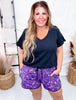 Purple Bandana Babe Drawstring Shorts