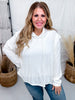 Ivory Lightweight Hoodie With Layered Sleeves