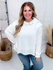Ivory Lightweight Hoodie With Layered Sleeves