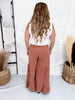 Corduroy High Rise Palazzo Pants In Brick