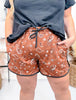 Brown Bandana Babe Drawstring Shorts