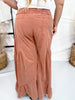 Corduroy High Rise Palazzo Pants In Brick