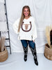 Ivory Cow Skull & Horseshoe Sweatshirt