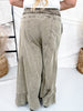 Ash Olive Corduroy High Rise Palazzo Pants
