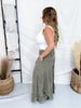 Ash Olive Corduroy High Rise Palazzo Pants