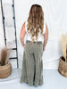 Ash Olive Corduroy High Rise Palazzo Pants