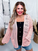 Peach Long Sleeve Relaxed Knit Sweater Cardigan