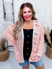 Peach Long Sleeve Relaxed Knit Sweater Cardigan