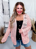 Peach Long Sleeve Relaxed Knit Sweater Cardigan