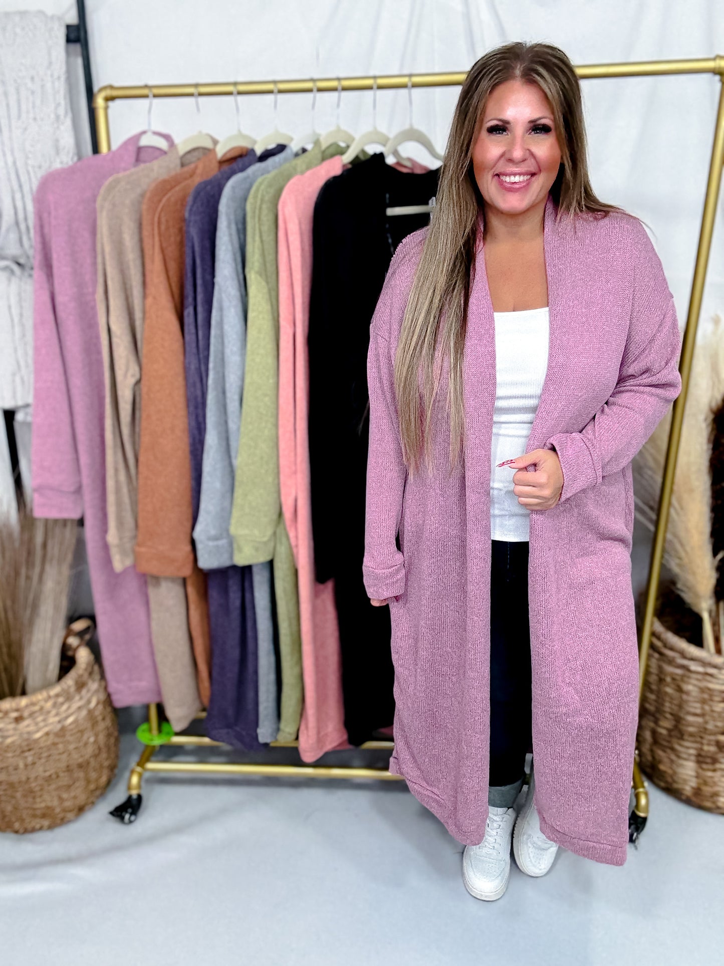 Open Front Lightweight Knit Sweater Cardigan (8 Colors)