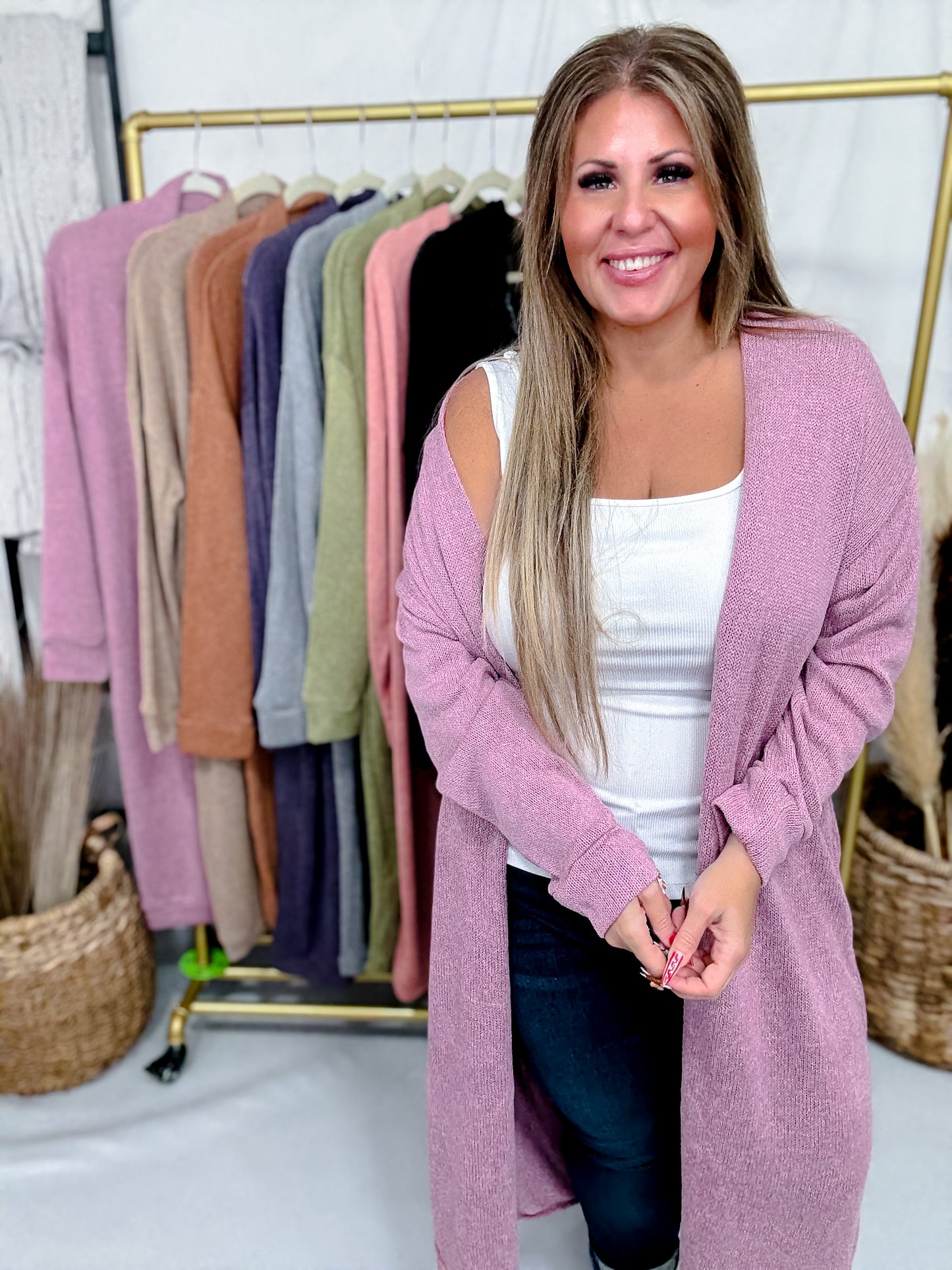 Open Front Lightweight Knit Sweater Cardigan (8 Colors)