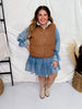 Reversible Brown & Floral Puffer Vest
