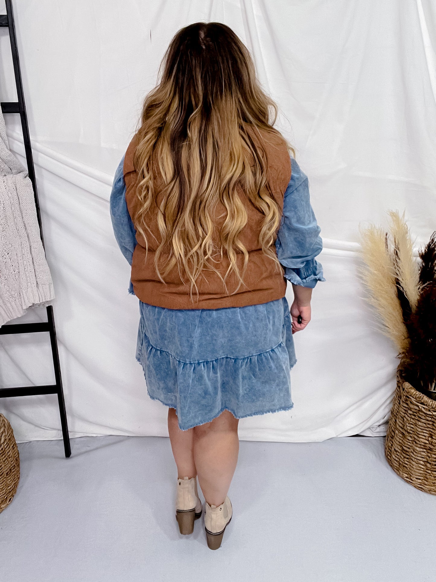 Reversible Brown & Floral Puffer Vest