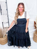 Black Embroidered Lace Pinafore Dress