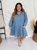 Long Sleeve Denim Mini Dress