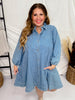 Long Sleeve Denim Mini Dress