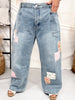 Vintage Patchwork Barrel Leg Jeans