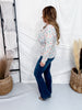 Botanical Poppy Print Button Front Top