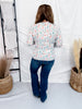 Botanical Poppy Print Button Front Top