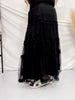 Black Tulle Mesh Ruffle Midi Skirt FINAL SALE