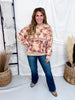 Floral Print Washed Terry Long Sleeve Pullover