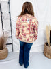 Floral Print Washed Terry Long Sleeve Pullover