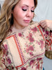 Floral Print Washed Terry Long Sleeve Pullover
