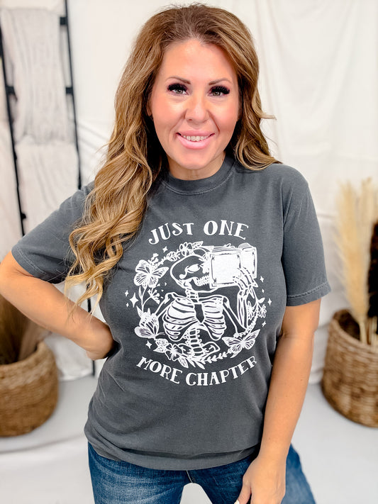 Just One More Chapter Gray Graphic Tee