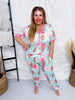 Pink Highland Cow & Floral Print Pajama Set